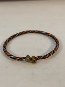 Vintage Copper twist healt Bracelet sz 8"