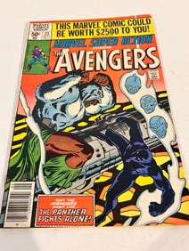 Vintage Comic Book Marvel Super Action # 23 Avengers