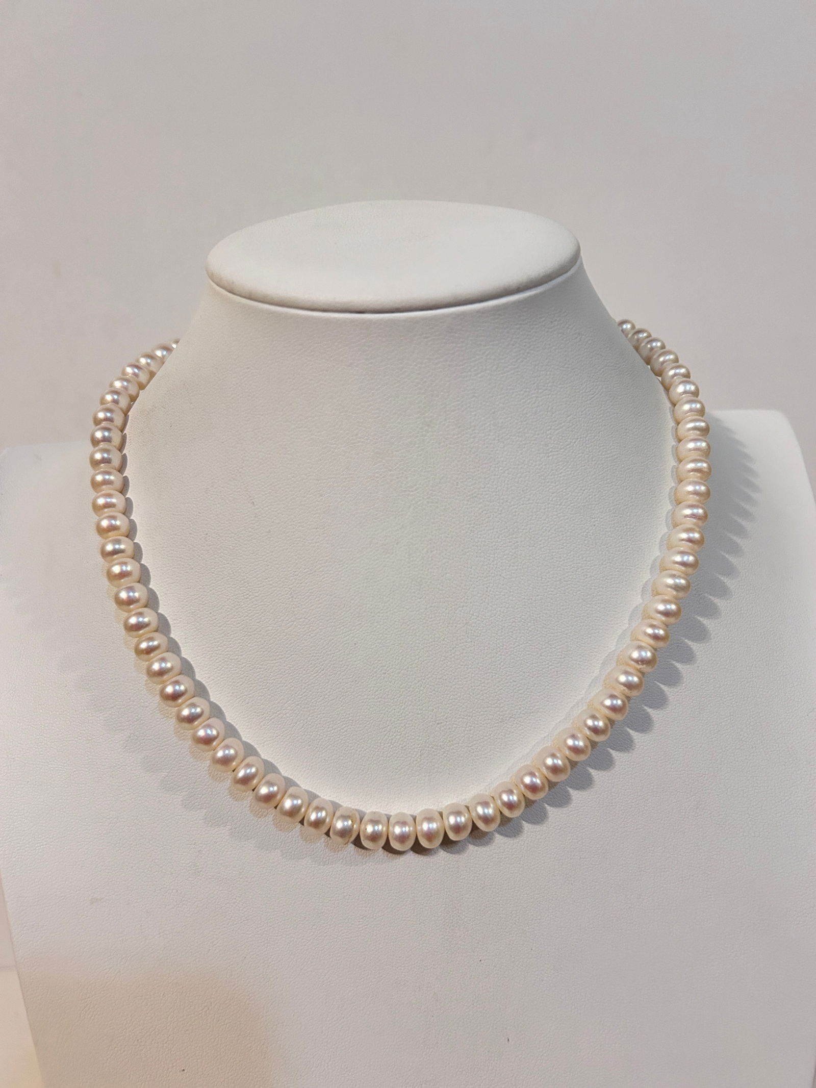 Honora Collection Pearl white sterling silver Necklace 17" (1 of 4)