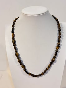 Vintage Tigers Eye beaded Necklace 21"