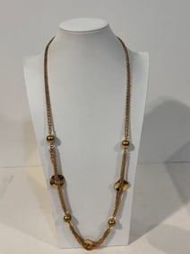 Vintage copper tone chain Necklace 33"