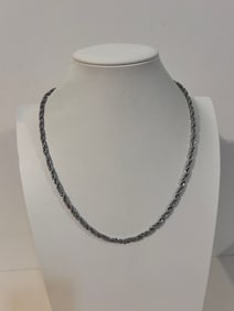 Vintage MA stainless steel rope chain Necklace 20"