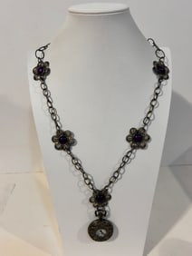 Vintage AKR Amy Kahn Russell watch pendant Necklace 33"