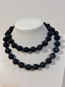 Vintage Spinel Knotted beaded Necklace 32"