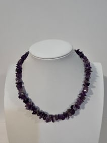 Vintage tested Amethyst beaded Necklace 16"
