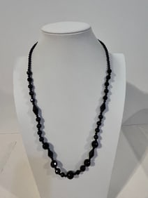 Vintage Tourmaline black Necklace 25"