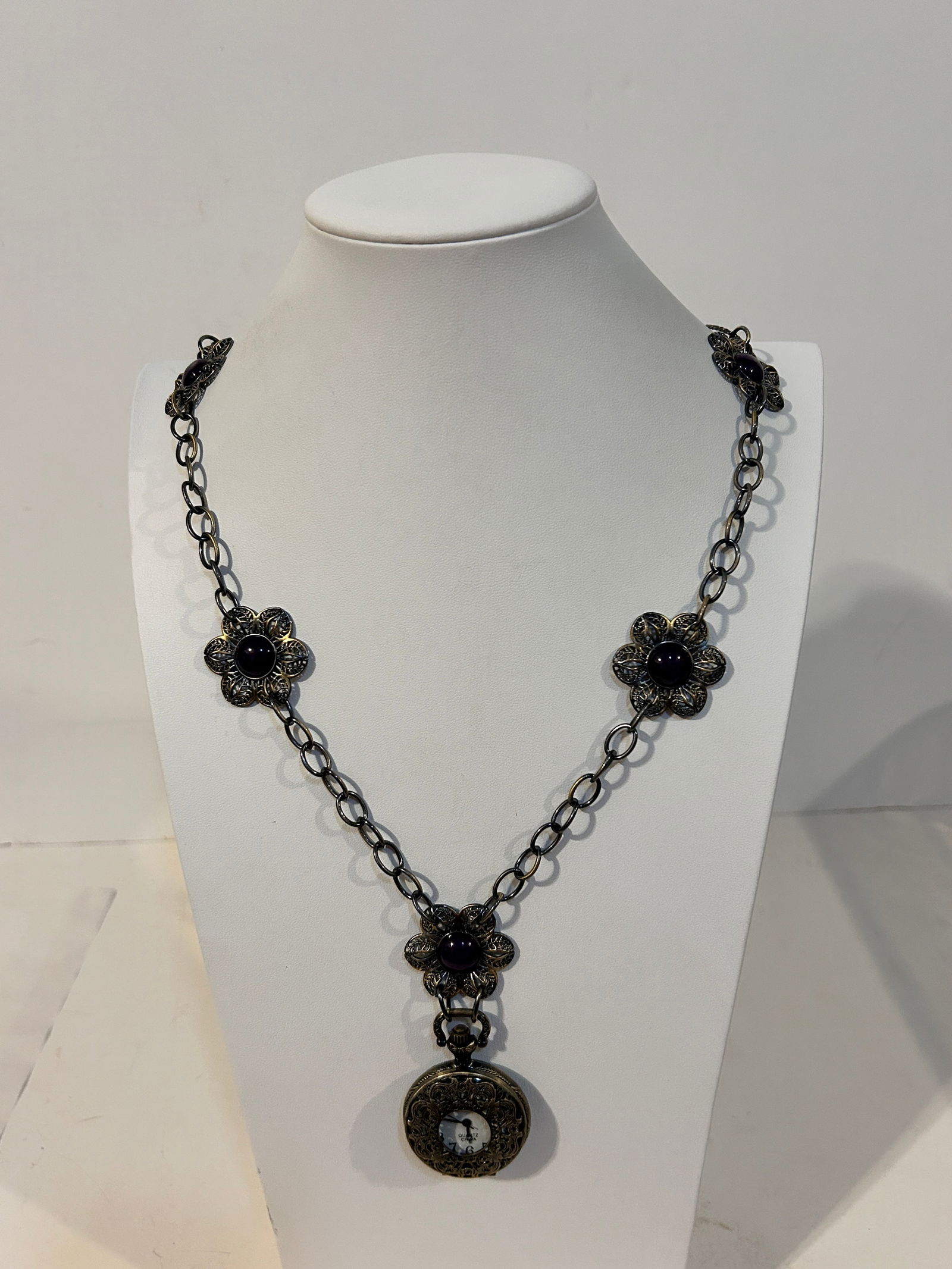 Vintage AKR Amy Kahn Russell watch pendant Necklace 33" (1 of 5)