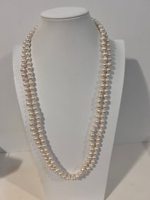 World Wide Imports VVV White Pearl Necklace 56"