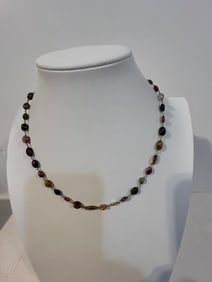Vintage Multi Gem stone Necklace 17"