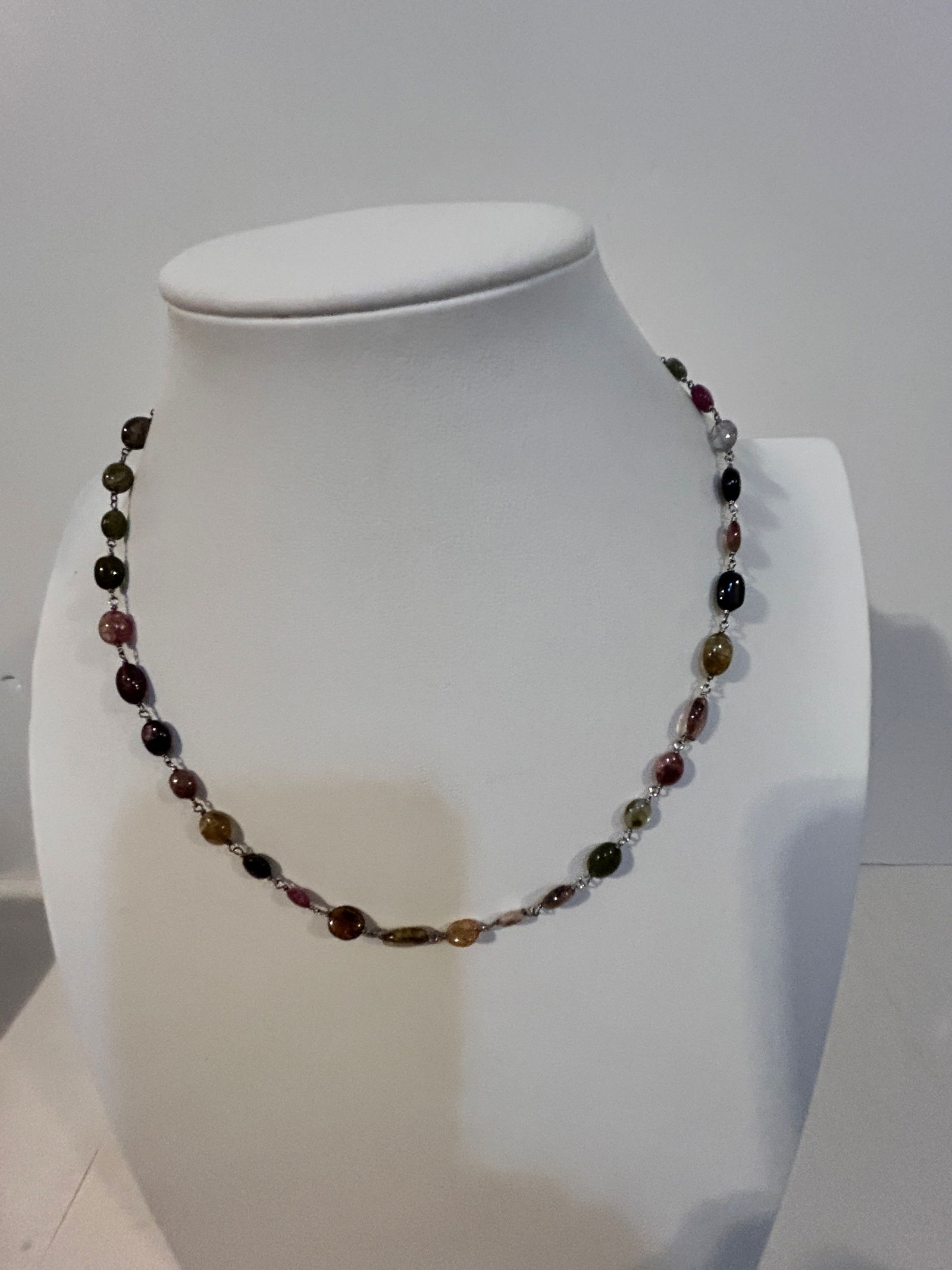Vintage Multi Gem stone Necklace 17" (1 of 5)