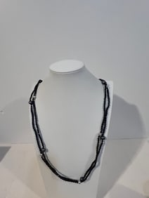 Vintage Rarities Carol Brodie Necklace Onyx pearl 72"