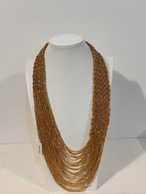 Vintage multi bead braided Nepal Necklace 24"