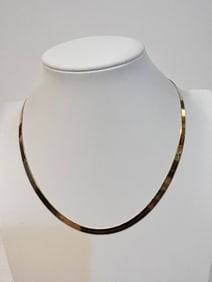 Vintage Bronze Milor heringbone Necklace 17"