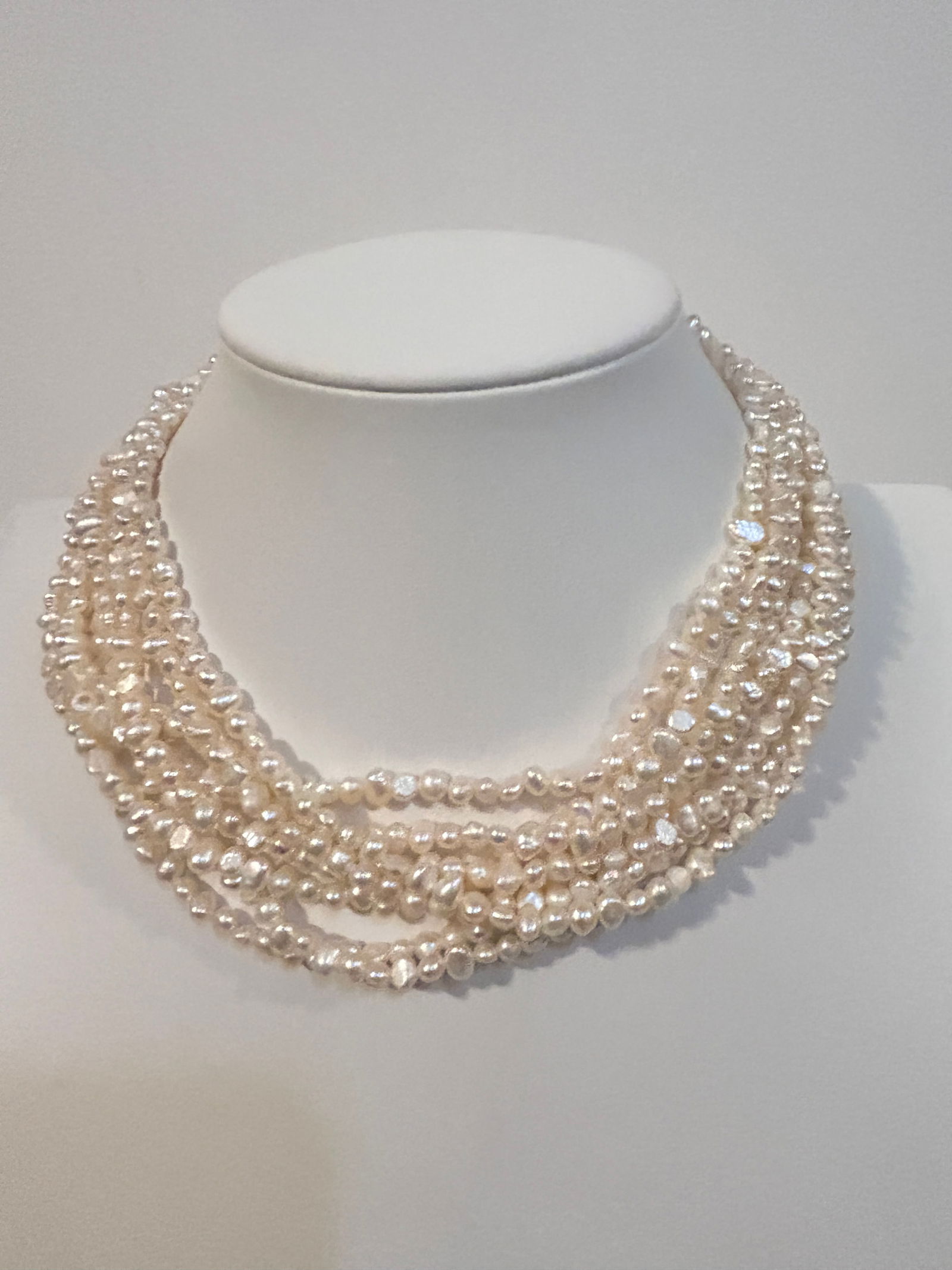 Ross Simons Cultured Pearl Multi-strand Necklace Sterling Clasp NWB 18" (1 of 5)