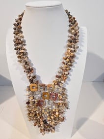 Vintage Gorgeous Sajen Gem Stone Beaded Necklace 20"