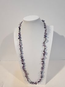 Honora sterling silver Pearl & gem stone Necklace 34"