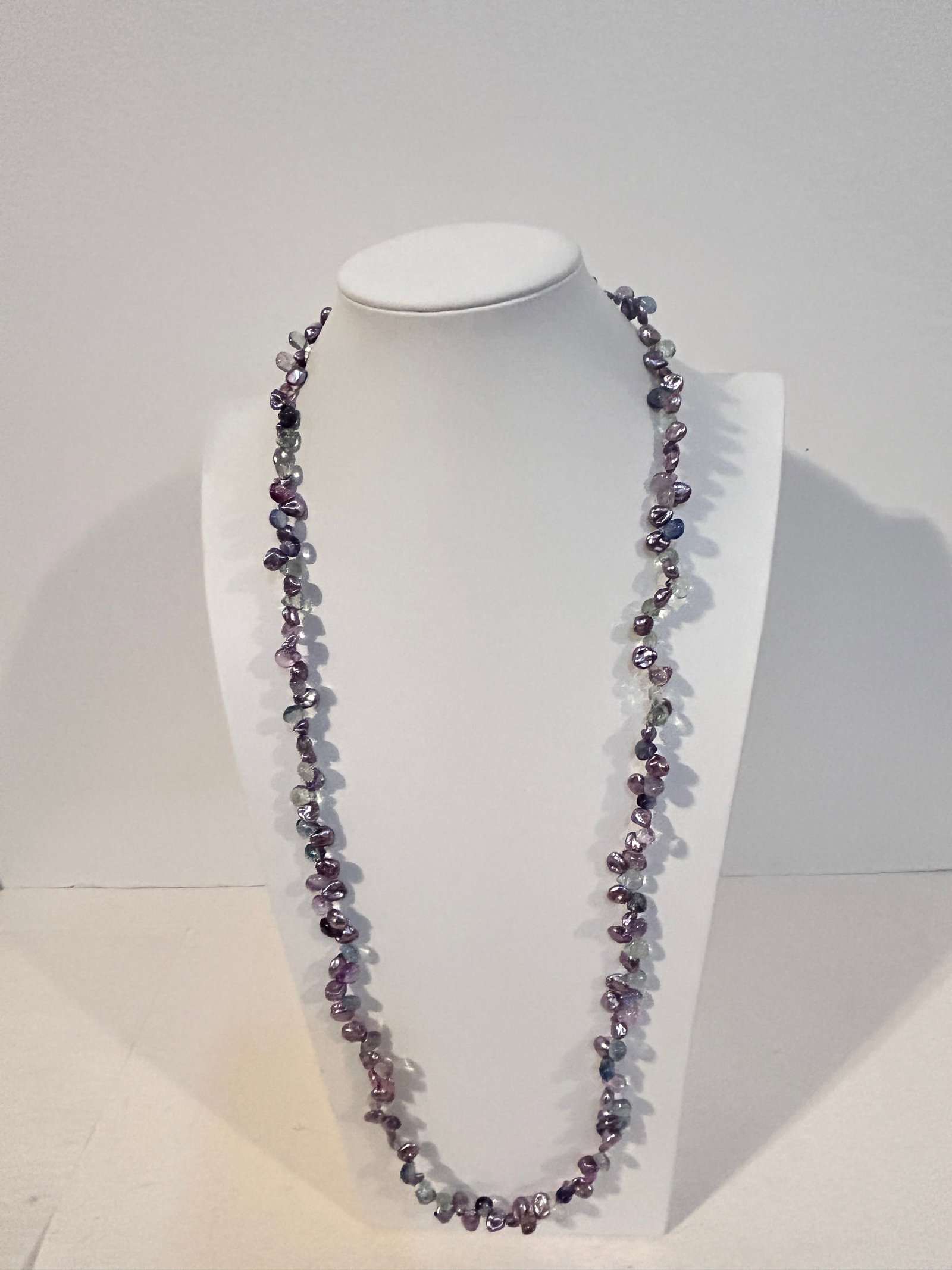 Honora sterling silver Pearl & gem stone Necklace 34": Honora sterling silver Pearl & gem stone Necklace 34" Please view all photos as they are part of the description and condition of this Item, Feel free to contact me with questions or picture requests!
