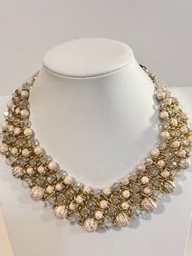 Vintage Elegant bead choker Necklace 14"