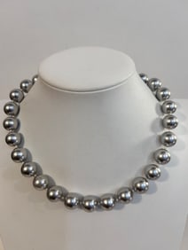 Vintage large bead heavy 14" Necklace