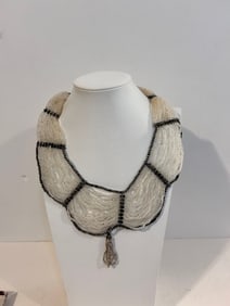 Vintage multi strand bead clear Necklace 16"