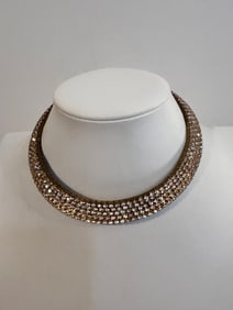 Vintage rhinestone choker Necklace 10"