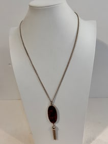 Vintage large pendant Necklace 24"