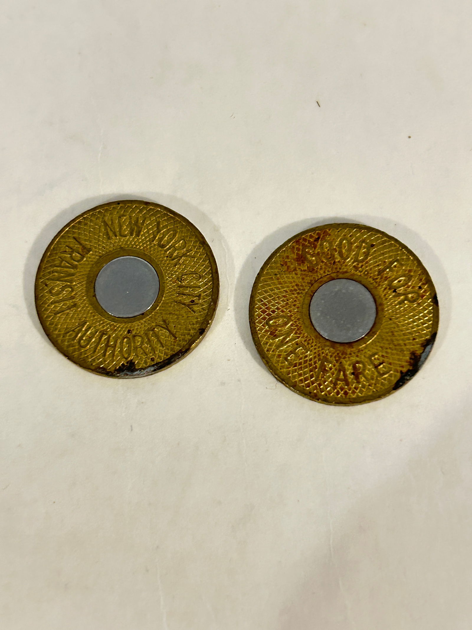 2 Vintage New York City Transit Authority Tokens (1 of 4)