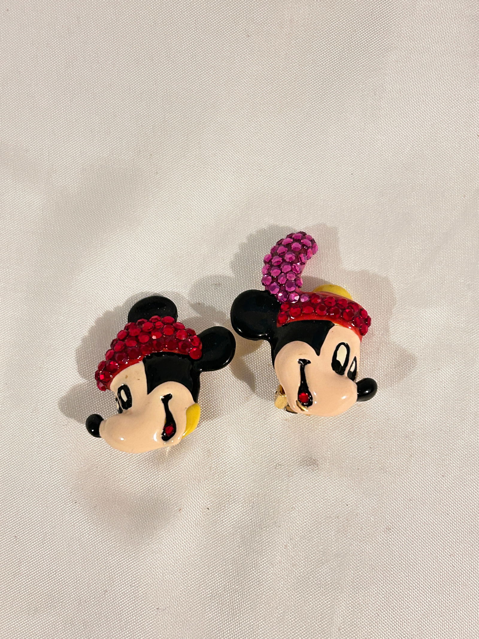 Vintage 1983 Wendy Gell Jeweled Mickey Mouse Earrings (1 of 4)