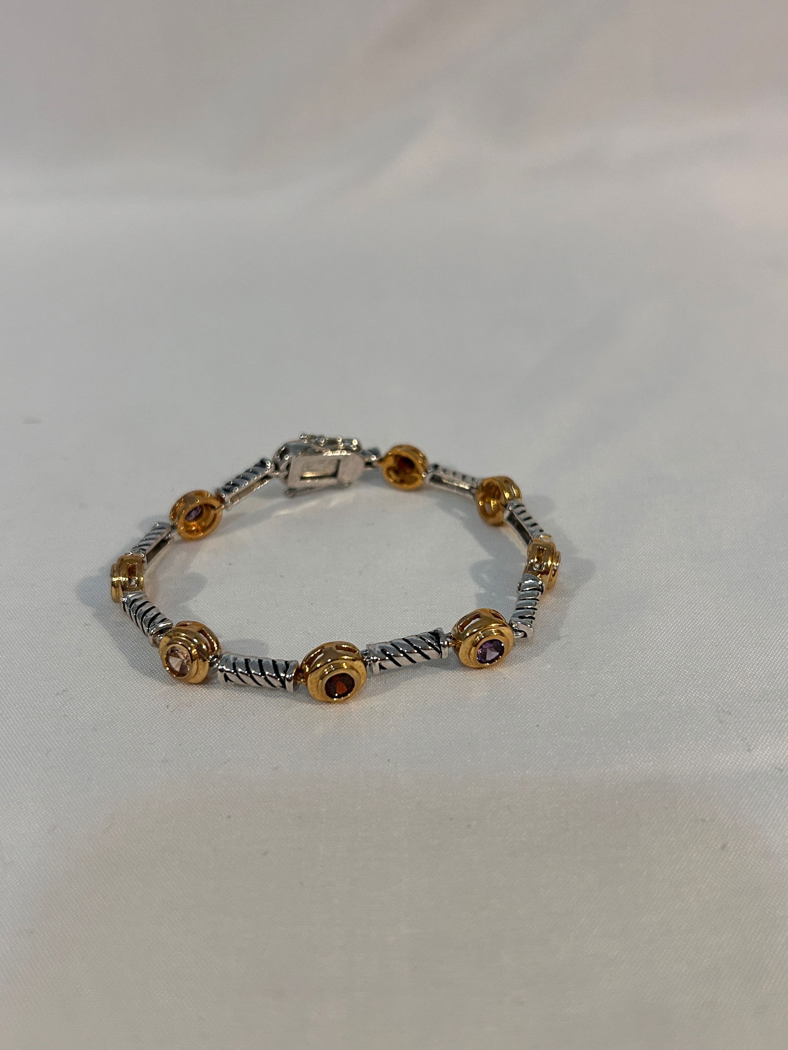 Vintage silver & gold tone Bracelet 8" (1 of 5)