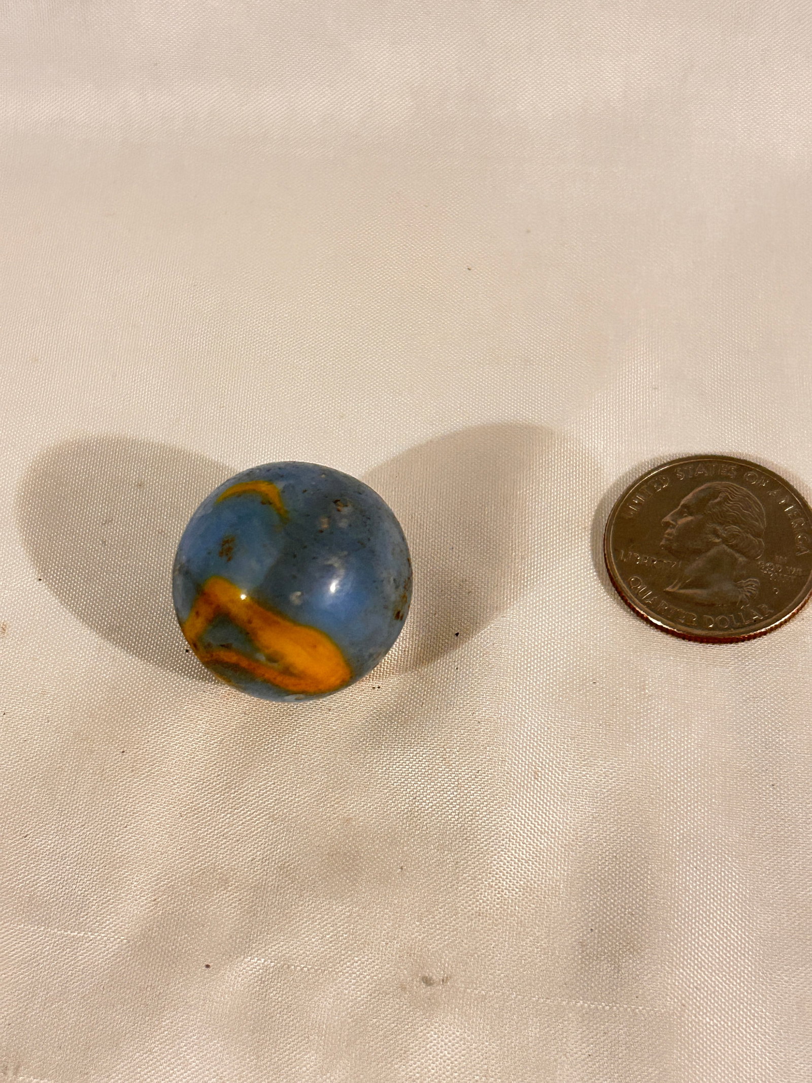 Vintage blue & orange 1" Marble: Vintage blue & orange 1" Marble Please view all photos as they are part of the description and condition of this Item, Feel free to contact me with questions or picture requests! Used Item AS IS
