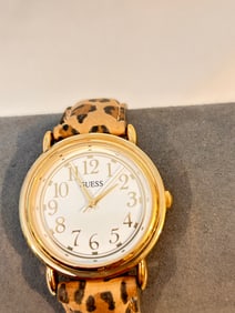 Vintage Guess quartz working tiger leopard cat Watch 1992