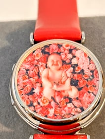 Vintage Anne Geddes quartz working rose baby Watch