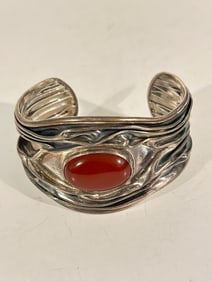 Vintage Sterling Silver Dominique Domingo DDD Cuff Bracelet  8"