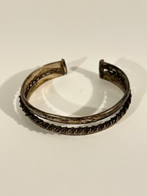 Vintage 1800s Sterling Silver Bracelet 7"