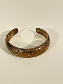 Vintage Sterling Silver engraved Bracelet has a slight bend 7"
