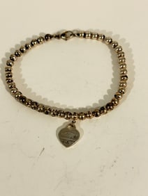 Vintage Sterling Silver Tiffany please return Bracelet 7"