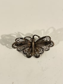 Vintage Sterling Silver filigree butterfly Brooch