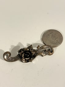 Vintage Sterling Silver jewelart floral Brooch