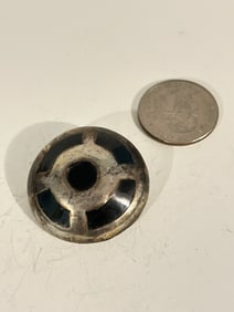 Vintage Sterling Silver mexico onyz Modernist  Brooch