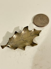 Vintage Sterling Silver signed leaf Brooch