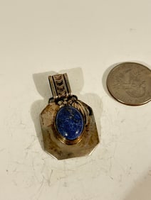 Vintage Sterling Silver GEM STONE Pendant