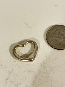 Tiffany & Co. Elsa Peretti Sterling Silver Open Heart Pendant 7/8"