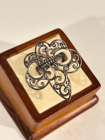 Vintage Sterling Silver large Scout Ring sz 8