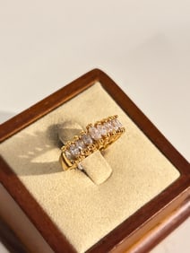 Vintage Sterling Silver CZ Ring sz 7