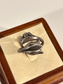 Vintage Sterling Silver Avon floral Ring sz 7