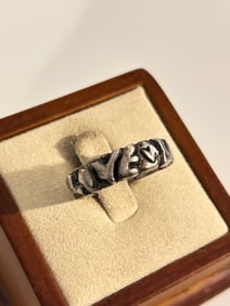 Vintage Sterling Silver Love Ring sz 9