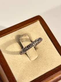 Vintage Sterling Silver Modernist band Ring sz 6