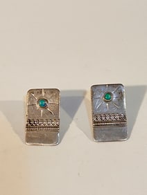 Vintage Sterling Silver Turquoise Navajo Earrings