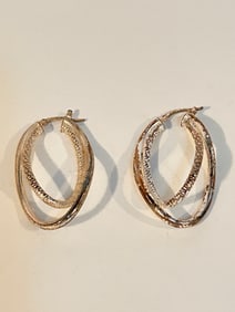 Vintage JCM Sterling Silver Earrings 1 3/4"