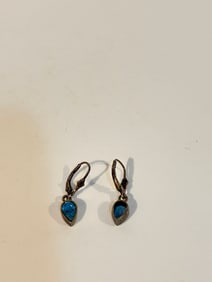 Vintage Sterling Silver Topaz Earrings